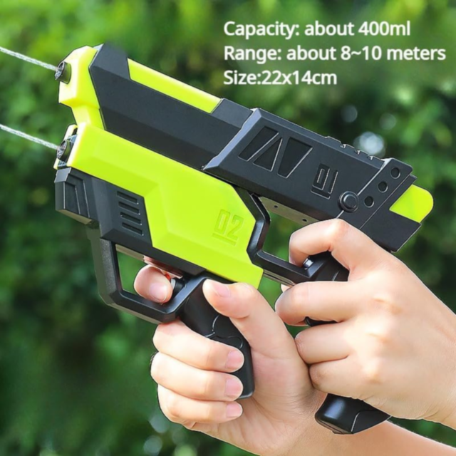 Pistol cu Apă 2 în 1 pentru Copii și Familie | Jet Lung de Apă 10 Metri