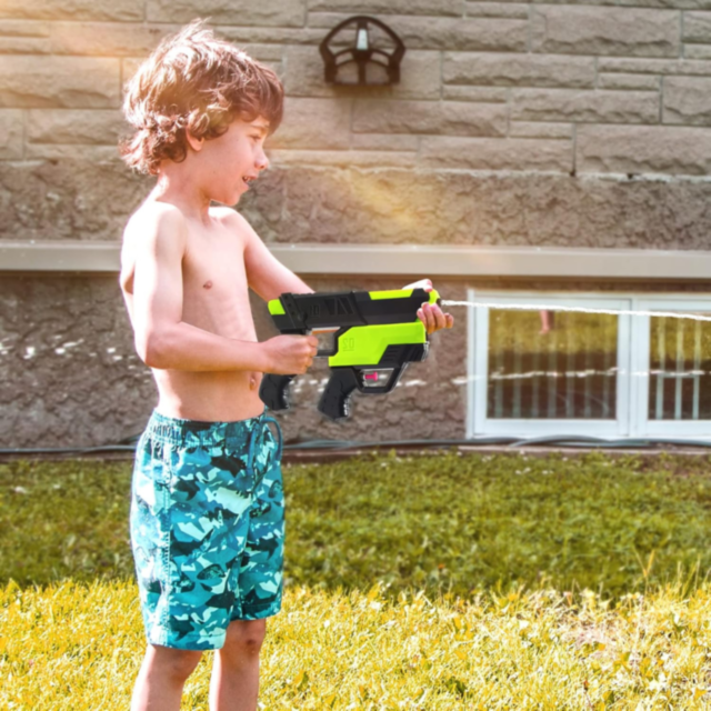 Pistol cu Apă 2 în 1 pentru Copii și Familie | Jet Lung de Apă 10 Metri