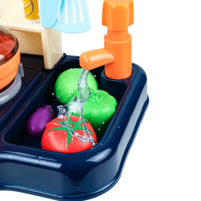 Bucătărie Interactivă cu Accesorii și Sunete pentru Copii (albastru)