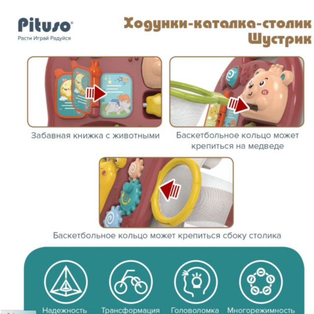 Centru Educativ Verde 3-în-1 pentru Copii - Plimbător, Masă de Joacă și Activități Interactive 