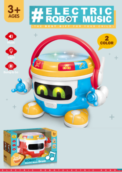 Robot-Tobă Interactiv, cu Butoane, Sunete și Luminițe | image