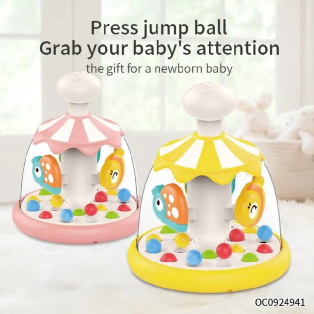 Jucărie Interactivă Carusel Rotativ cu Animale și Bile Colorate