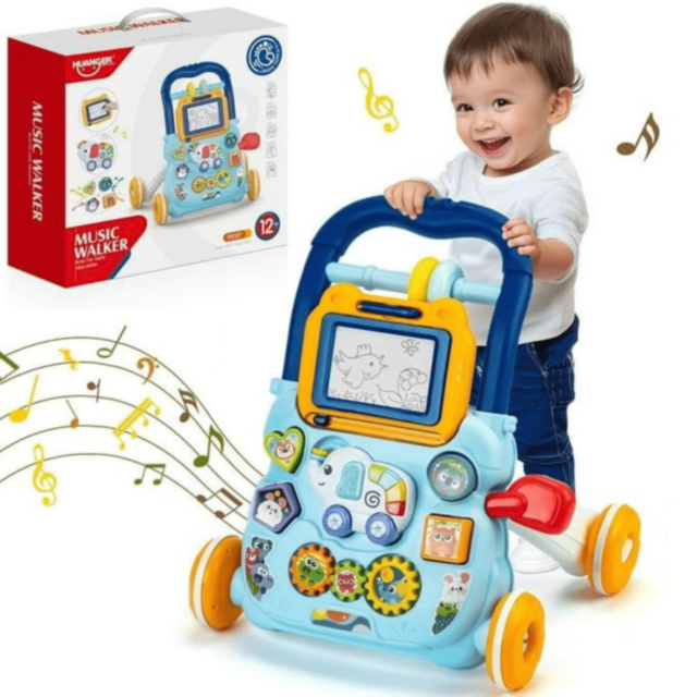 Antepremergător muzical 2-în-1 cu activități, lumini și desen