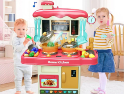 Bucătărie Roz Interactivă cu Accesorii și Sunete Copii | image