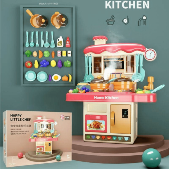 Bucătărie Roz Interactivă cu Accesorii și Sunete Copii