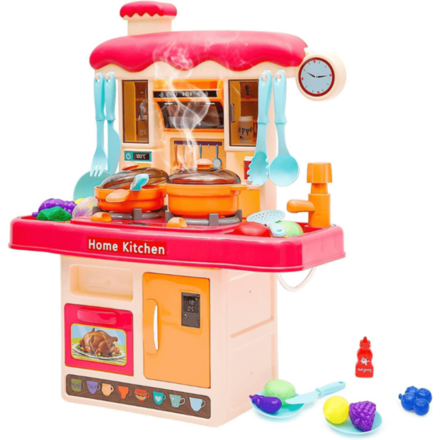 Bucătărie Roz Interactivă cu Accesorii și Sunete Copii