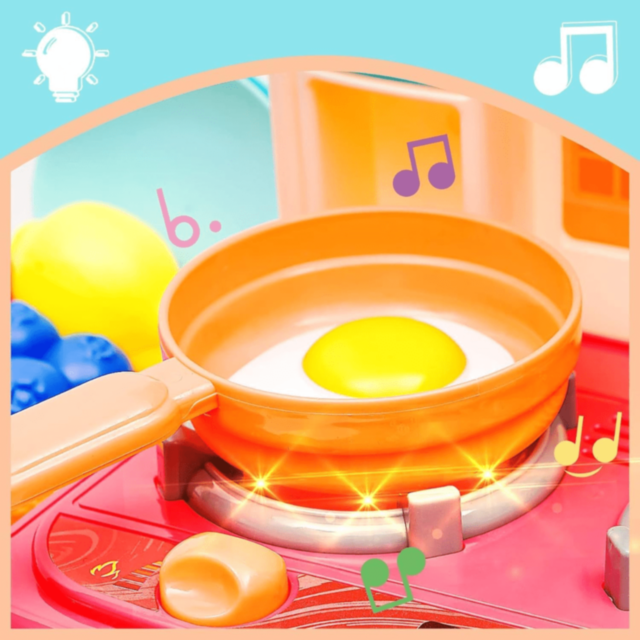 Bucătărie Roz Interactivă cu Accesorii și Sunete Copii