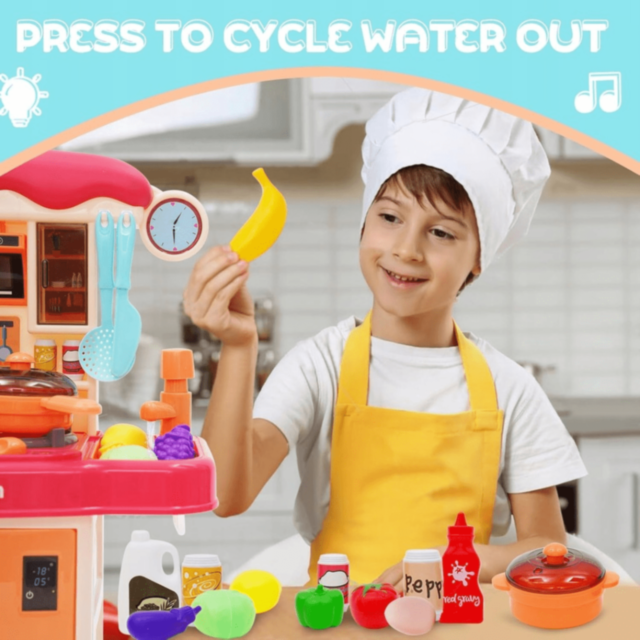 Bucătărie Roz Interactivă cu Accesorii și Sunete Copii