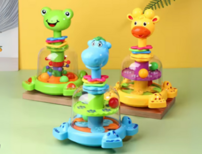 Jucărie Bebeluși Girafă Rotativă cu Bile Colorate | image