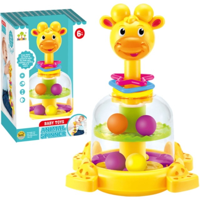 Jucărie Bebeluși Girafă Rotativă cu Bile Colorate