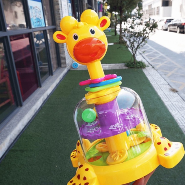 Jucărie Bebeluși Girafă Rotativă cu Bile Colorate