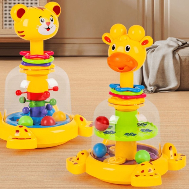 Jucărie Bebeluși Girafă Rotativă cu Bile Colorate