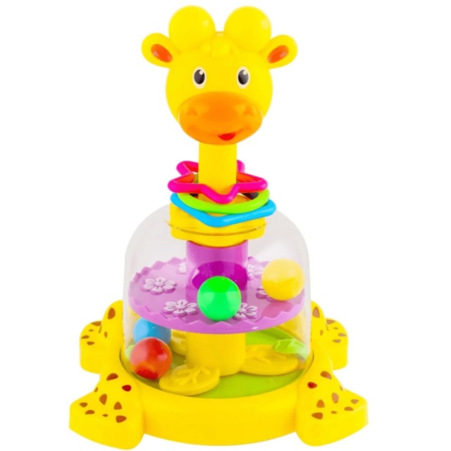 Jucărie Bebeluși Girafă Rotativă cu Bile Colorate