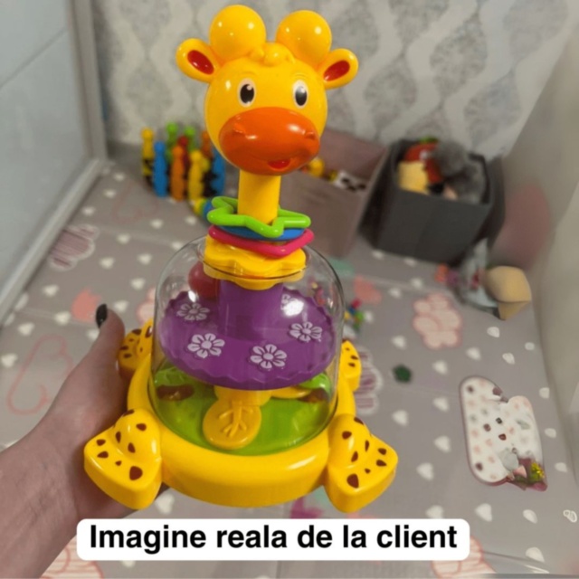 Jucărie Bebeluși Girafă Rotativă cu Bile Colorate
