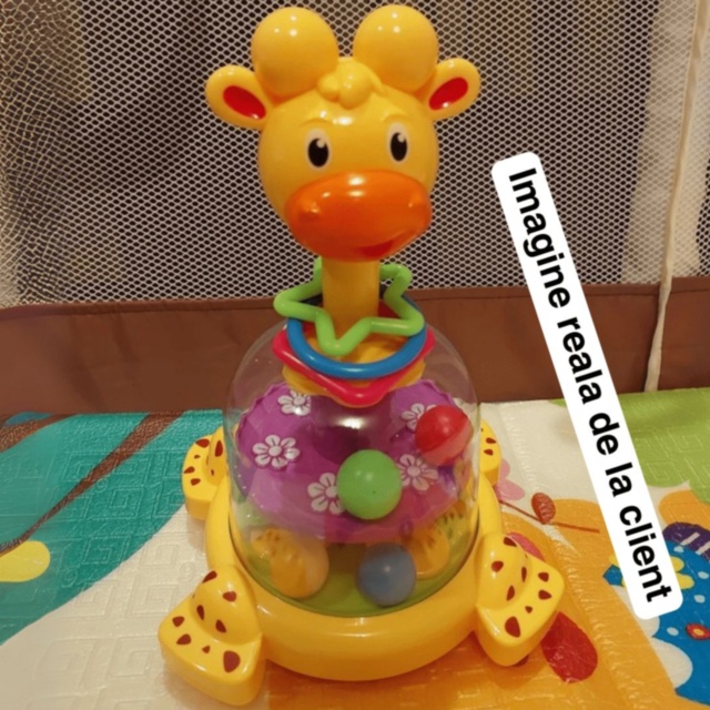 Jucărie Bebeluși Girafă Rotativă cu Bile Colorate