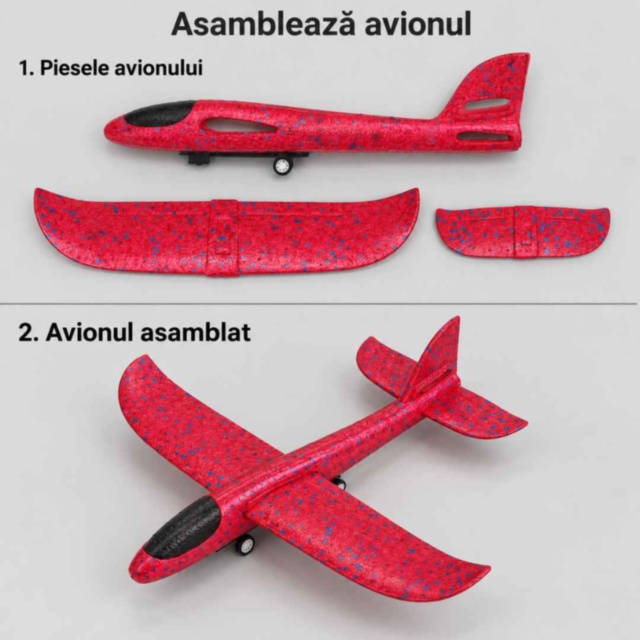 Avion din spumă cu lansator tip pistol pentru copii