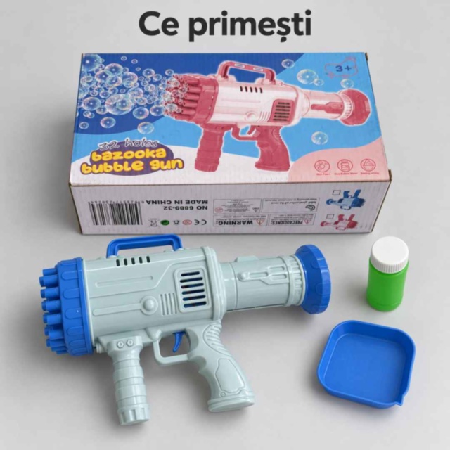 Pistol electric pentru baloane de săpun, 32 de orificii