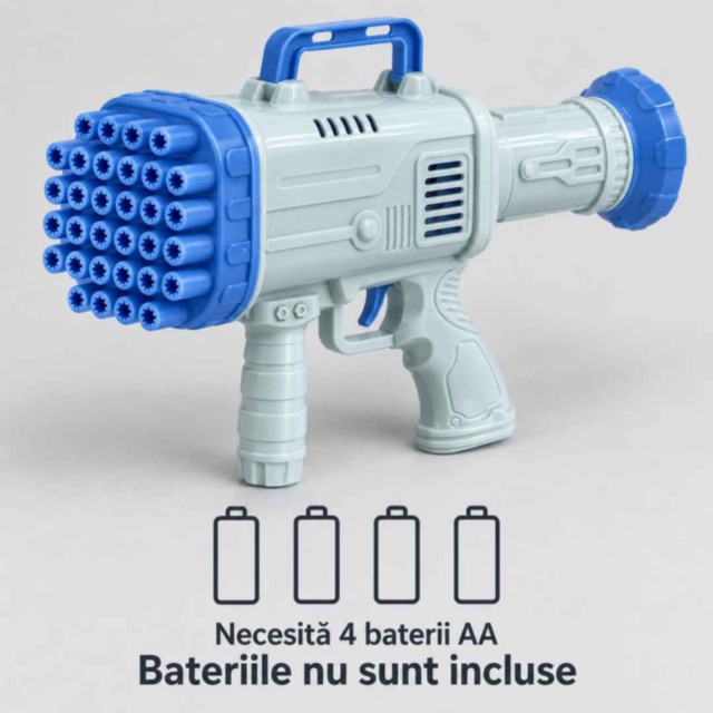 Pistol electric pentru baloane de săpun, 32 de orificii