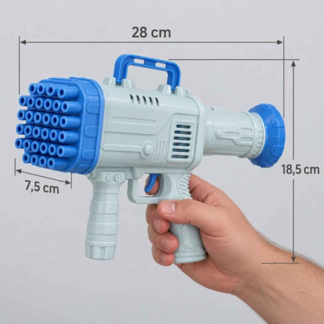 Pistol electric pentru baloane de săpun, 32 de orificii