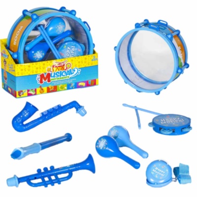 Tobă cu Trompetă, Fluier, Maracas și Tamburină | image