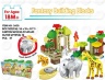 Set de Constructie Animale din Junglă, cu Sunete și Cutie de Depozitare, 47 piese