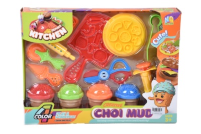 Set Plastilină cu 4 Culori și Forme de Modelat Mâncare | image