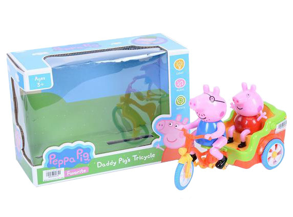 Purcelușa Peppa, Tricicleta Electrică cu 2 Figurine 