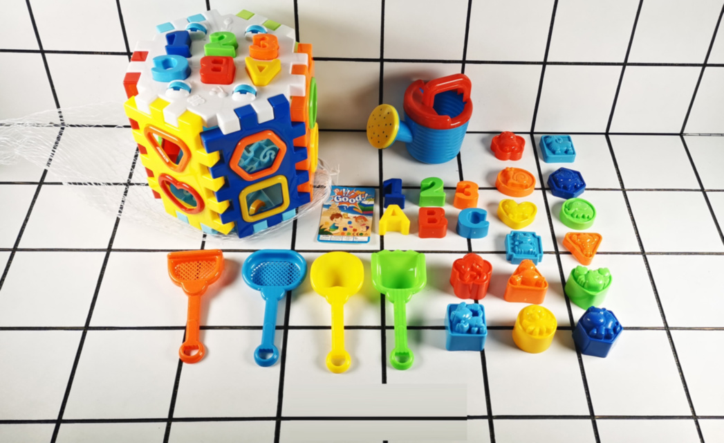 Hexagon Multifuncțional, Educativ cu Blocuri, Litere/Cifre, Figuri Geometrice, 39 piese