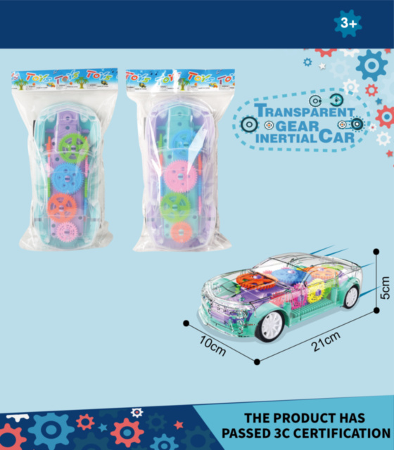 Mașinuța Transparentă cu Roți Dințate Inerțială