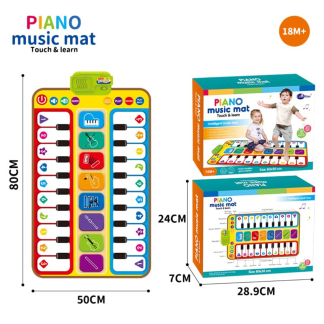 Covoraș Muzical Interactiv cu Clape de Pian și Sunete Instrumentale