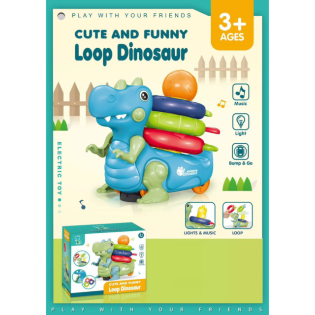 Dinozaurul Interactiv cu Inele Colorate
