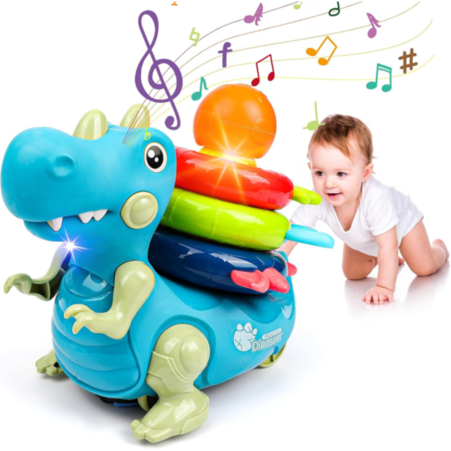 Dinozaurul Interactiv cu Inele Colorate