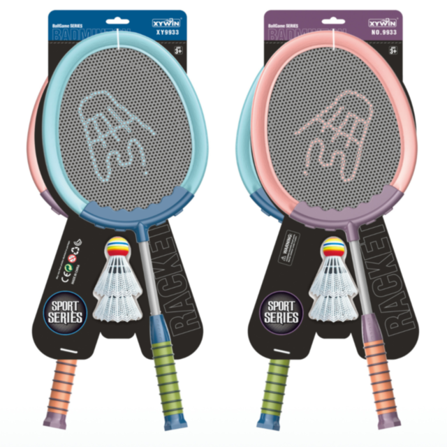 Set Badminton pentru Copii cu 2 Rachete și 2 Volane, Model Rocket