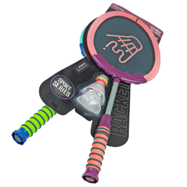 Set Badminton pentru Copii cu 2 Rachete și 2 Volane, Model Rocket
