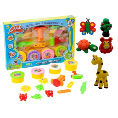 Set Plastilină cu 4 Culori și Forme de Modelat Animale | image