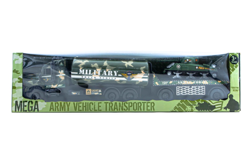 Mega Camion Militar cu Trailer și Tanc, 96cm 