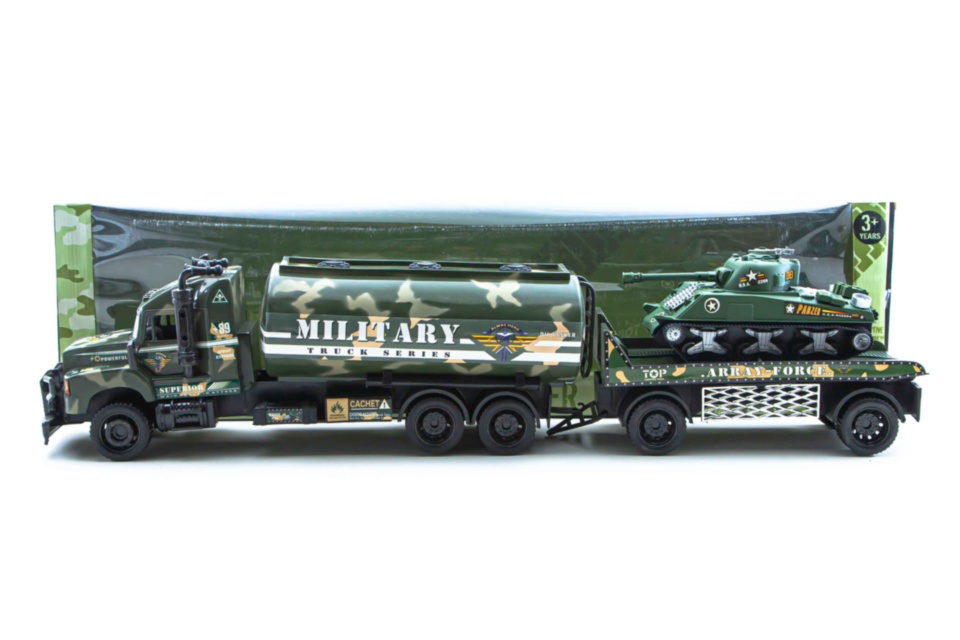 Mega Camion Militar cu Trailer și Tanc, 96cm 