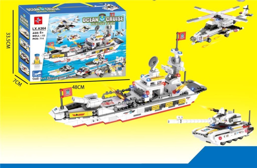 Nava Militară de Patrulare, Set de Constructie 714 piese  