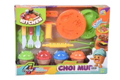 Set Plastilină cu 4 Culori și Forme de Modelat Fructe | image