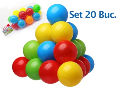 Set 20 Bile Colorate din Plastic | image