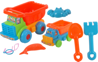 Set 2 Camioane cu 4 Accesorii de Nisip, 25cm | image