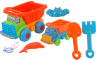Set 2 Camioane cu 4 Accesorii de Nisip, 25cm