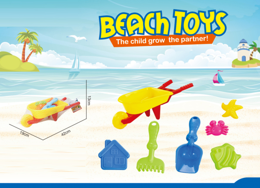 Roaba cu 6 Accesorii de Nisip, 43cm