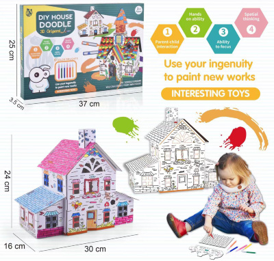 Casuța de Colorat Grafitti cu 6 Carioci | image