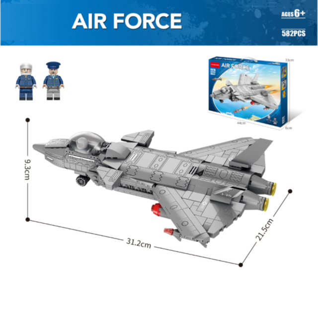 Avion Militar de Luptă „Air Force” cu 582 Piese 