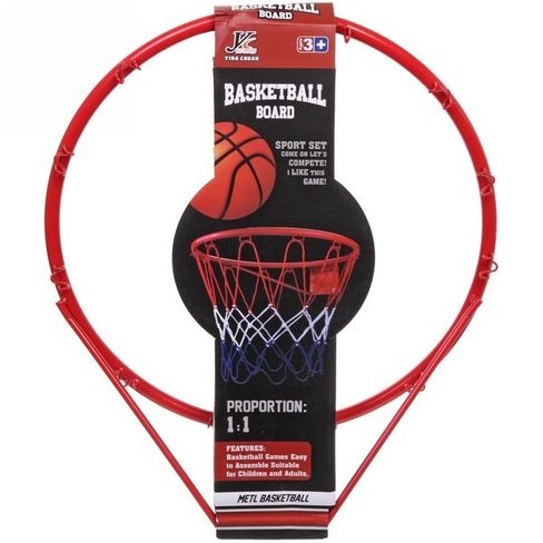 Inel de Baschet de Mărime Oficială din Oțel, cu Minge și Plasă, 45cm