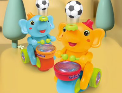 Elefant Toboșar Interactiv cu Lumini, Sunete și Minge (culoare aleatorie) | image