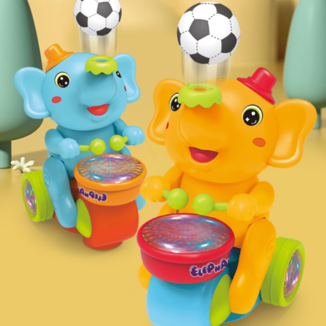 Elefant Toboșar Interactiv cu Lumini, Sunete și Minge (culoare aleatorie)