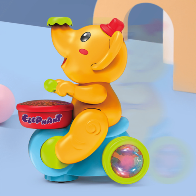 Elefant Toboșar Interactiv cu Lumini, Sunete și Minge (culoare aleatorie)