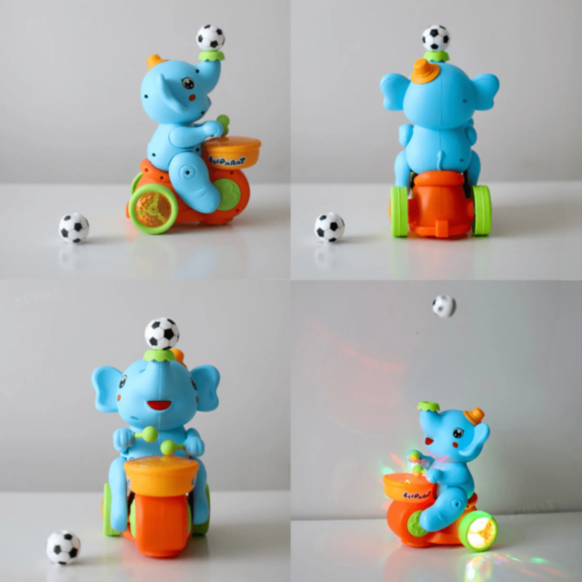 Elefant Toboșar Interactiv cu Lumini, Sunete și Minge (culoare aleatorie)
